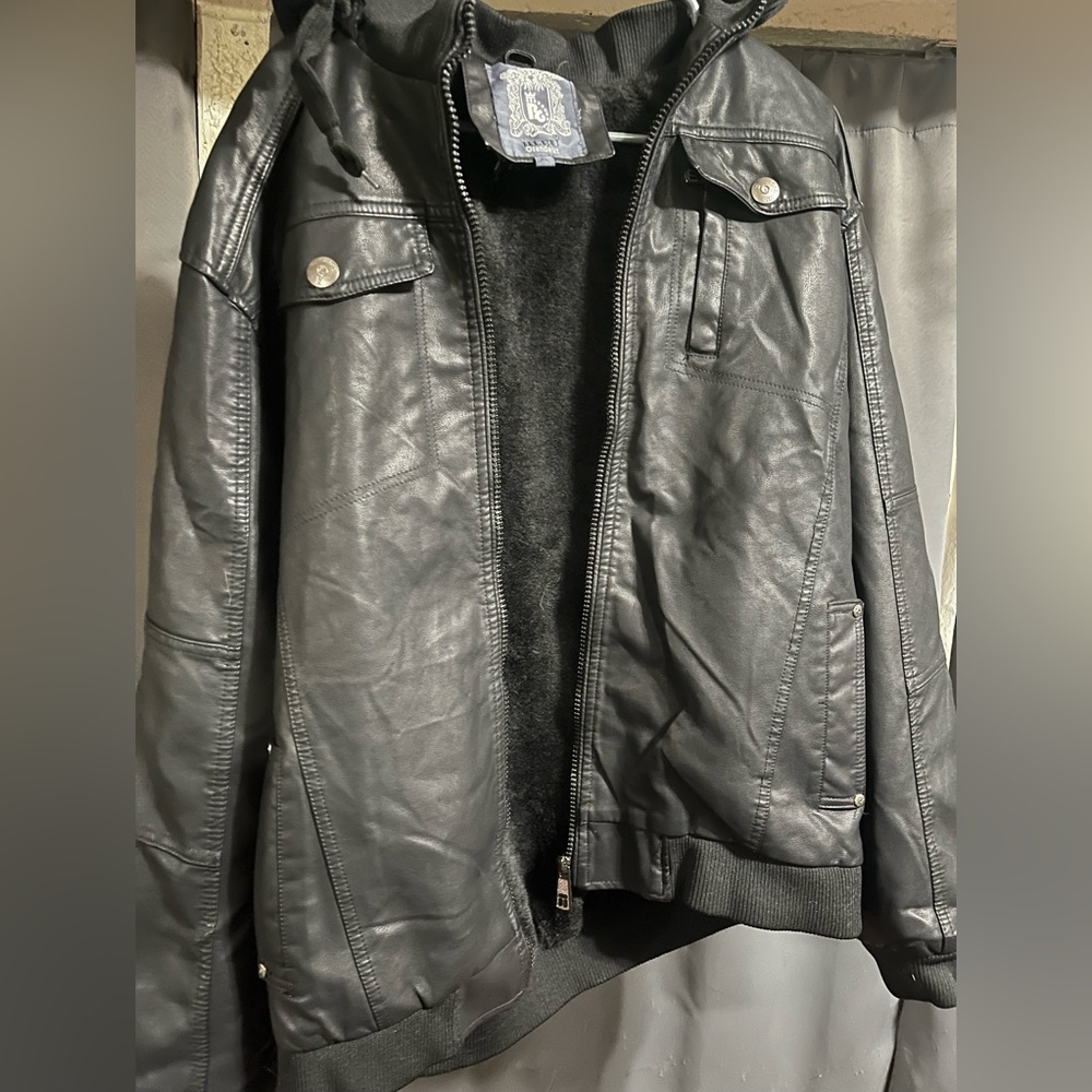Leather Jacket Barley worn Xl Blu Grandeur